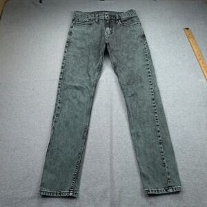 Levi's 512 Jeans Mens 30x32 Gray Acid Wash Stretch Slim Taper Denim 30x30.5